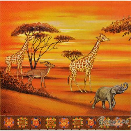 Serwetka do decoupage MAKI Afryka safari 33x33cm